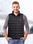 JUDRT Men's Heated Vest with Battery Pack, Lightweight Down Rechargeable Electric Heated Apparel with 9 Heating Panels-L