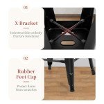 Set of 4 Black Stackable Bar Stools