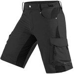 Cycorld Mens-Mountain-Bike-Shorts, Loose Fit with Zippered Pockets, Cycling, Hiking, Cargo, Outdoor Lightweight Shorts (Black, Large)
