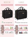 BALULHG Black Toiletry Bag Travel with Hanging Hook, Water-resistant Cosmetic Makeup Bag Organizer for Shampoo, Full Sized Container, Toiletries