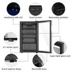 Erivess Compact Freestanding Beverage Refrigerator,126 Can/3.2 Cubic FeetMini Fridge with Reversible Glass Front Door for Soda, Beer, or Wine, Under Counter Drink Dispenser with Adjustable Shelves