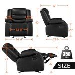 Oversized Faux Leather Rocker Recliner Chair