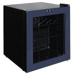 West Bend Beverage Cooler Refrigerator 15 Wine Bottle/60 Can Capacity, Glass Door, 17-Inch Wide Freestanding, Adjustable Thermostat Control, 1.6-Cu.Ft, Slate Blue