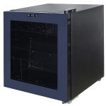 West Bend Beverage Cooler Refrigerator 15 Wine Bottle/60 Can Capacity, Glass Door, 17-Inch Wide Freestanding, Adjustable Thermostat Control, 1.6-Cu.Ft, Slate Blue