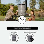 Igloo 5 Gallon Portable Sports Cooler Water Beverage Dispenser with Flat Seat Lid, Insulated Beverage Dispenser, Grey/Black