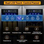 Wine and Beverage Refrigerator, 24 Inch Beverage Cooler Dual Zone with Glass Door, Built-in/Freestanding Beverage Fridge with Upgraded 20 Bottles and 60 Cans Large Capacity