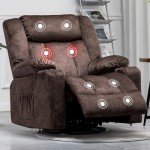 Mancave Heated Massage Recliner Chair with Cup Holders