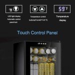 Antarctic Star Beverage Cooler 145 Can Mini Fridge Glass Door for Soda Beer Wine Glass Door Stainless Steel Small Drink Refrigerator Digital Display for Home, Office Bar,4.4cu.ft