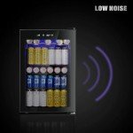 Antarctic Star Beverage Cooler 145 Can Mini Fridge Glass Door for Soda Beer Wine Glass Door Stainless Steel Small Drink Refrigerator Digital Display for Home, Office Bar,4.4cu.ft