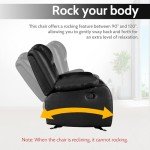Oversized Faux Leather Rocker Recliner Chair