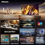 Hisense 85-Inch Class U8 Series Mini-LED ULED 4K UHD Google Smart TV (85U8N, 2024 Model) - QLED, Native 144Hz, Full Array Local Dimming, Game Mode Pro, Alexa Compatibility