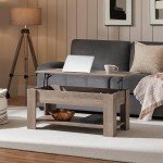 Lift Top Coffee Table with Hidden Storage - Grey