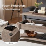 Lift Top Coffee Table with Hidden Storage - Grey