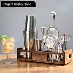 Etens Mixology Bartender Kit Bar Tool Set | Cocktail Making Kit Boston Shaker Set with Stand | Mixed Drink Mixing Professional Martini Shaking Tins Bartending | Home Barware Accessories Equipment