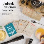 BARE BARREL® Mixology Bartender Kit Bar Set | Martini Cocktail Shaker Set | Barware Mixing Tools for Home Bartending | Farmhouse Rustic Portable Caddy & 35 Recipe Cards | Gift Set (Jet Black)