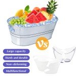 4 Gallon Ice Buckets for Parties, IKAYAS Galvanized Metal Ice Bucket Ice Tub with Scoop for Cocktail Bar Mimosa Bar Supplies, Large Champagne Bucket Beer bucket Metal Tub (2 Pack)
