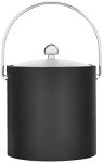 Kraftware Bartenders Choice Fun Colors Collection Ice Bucket 3-Quart, Black, Double Wall Construction, Keep Ice Perfectly Chilled, Hotel Ice Bucket, Guest Room Bar Area Ice Bucket, Bale Handle
