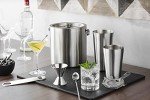 FineDine Double-Wall Stainless Steel Insulated Ice Bucket With Lid & Ice Tong [3 Liter] Included Strainer Keeps Ice Cold & Dry, Carry leather Handle, Home Bar, Chilling Beer, Champagne, Wine Bottle