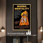 Black Mamba Inspirational Quotes Poster, Black Mamba Mentality Wall Art Decor, Jersey Canvas Art Poster for Man Cave Boys Room Office Decor, A Gift for Dear Basketball Fans, 16"x24" - Unframed
