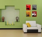 Modern Car Posters Classic Supercar Wall Art Prints, Ferrari Lamborghini McLaren Pagani Canvas Posters for Man Cave Boys Room Wall Decor, Sports Car Art Prints, 4 Set - 8"x10" Frame, Ready to Hang