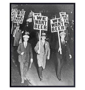Vintage Prohibition Beer Poster LARGE 11x14 - Unique Wall Art Decor for Home, Bar, Cafe - Funny Saying Retro Art Print - Bar Room Decor - Vintage Decorations - Bar Art - Retro Decor - Funny Saying