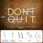Don't Quit LED Neon Sign for Wall Decor, DO IT LED Neon Lights Party Decorations, USB Powered Switch LED Neon Lights lighting adjustable for Office Room, Gym Room, Man Cave, Gamer Room