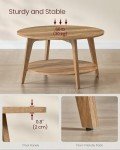 VASAGLE Round 2-Tier Coffee Table with Storage