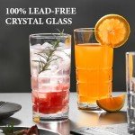 Mfacoy Drinking Glasses Set of 12, Clear Glass Cups, Mixed Glassware Sets, 15 OZ Large Highball Water Glasses & 11 OZ Rock Glasses, Tumbler Drinkware Kitchen for Cocktail Iced Coffee Beer Tea Whiskey