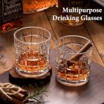 Mfacoy Drinking Glasses Set of 12, Clear Glass Cups, Mixed Glassware Sets, 15 OZ Large Highball Water Glasses & 11 OZ Rock Glasses, Tumbler Drinkware Kitchen for Cocktail Iced Coffee Beer Tea Whiskey