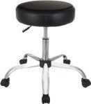 Adjustable Black Bar Stool with Wheels