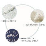 ULOVE LOVE YOURSELF Adventure Arrow Throw Pillow Covers Mountain Forest Pillowcases 18 x 18 Inch Let The Adventure Begin Decorative Cushion Covers for Cabin/Camper (Blue)