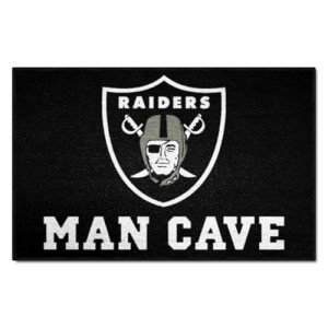 FANMATS 14349 Las Vegas Raiders Man Cave Starter Mat Accent Rug - 19in. x 30in. | Sports Fan Home Decor Rug and Tailgating Mat
