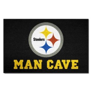 FANMATS 14357 NFL - Pittsburgh Steelers Man Cave Starter Mat Accent Rug - 19in. x 30in. | Sports Fan Home Decor Rug and Tailgating Mat