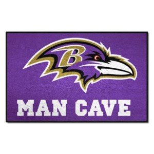 FANMATS 14269 NFL - Baltimore Ravens Man Cave Starter Mat Accent Rug - 19in. x 30in. | Sports Fan Home Decor Rug and Tailgating Mat