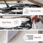 nuLOOM 5x8 Thomas Paul Serpent Area Rug, Black & Off White, Snake Design, Non-Slip Backing, Stain Resistant, For Bedroom, Dining Room, Living Room, Hallway, Office, Kitchen, Entryway