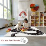 nuLOOM 5x8 Thomas Paul Serpent Area Rug, Black & Off White, Snake Design, Non-Slip Backing, Stain Resistant, For Bedroom, Dining Room, Living Room, Hallway, Office, Kitchen, Entryway