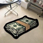 100 Dollar Bill Rug Art Money Carpet Cozy Soft Bedroom Carpets Living Mat Decoration Bathroom Be Absorbent Rug Rugs Room Door Mat (C, 15.7 * 23.6in)