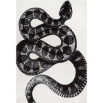 nuLOOM 5x8 Thomas Paul Serpent Area Rug, Black & Off White, Snake Design, Non-Slip Backing, Stain Resistant, For Bedroom, Dining Room, Living Room, Hallway, Office, Kitchen, Entryway