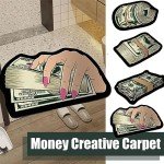 100 Dollar Bill Rug Art Money Carpet Cozy Soft Bedroom Carpets Living Mat Decoration Bathroom Be Absorbent Rug Rugs Room Door Mat (C, 15.7 * 23.6in)