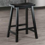 Winsome Satori 24" Black Bar Stool