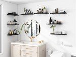 YGEOMER Floating Shelves, Wood Shelves, Long Wall Shelf, Set of 8, Rustic Wall Shelves, Wood Floating Shelf for Bedroom, Living Room, Book and Bathroom (Black)