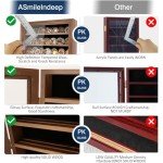 Military Challenge Coin Display Case Holder with HD Toughened Glass and Wall Mount, Wooden Coin Stand Rack with Removable 2 Grooves Shelves, Walnut…