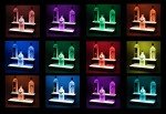 Boss Premium® BarUSA™ LED Lighted Bar Shelf Display Liquor Bottle Alcohol Whiskey Shelves Rack Stand Tray Units for Home Bar Living Room Accessories and Decor - Designed in USA (2-Step, 16 Inch)