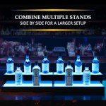 Boss Premium® BarUSA™ LED Lighted Bar Shelf Display Liquor Bottle Alcohol Whiskey Shelves Rack Stand Tray Units for Home Bar Living Room Accessories and Decor - Designed in USA (2-Step, 16 Inch)