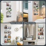 DuvinDD 4-Tier Fire Escape Wall Shelf, Modern New York City Floating Shelves, Wall Decorative Metal Room Shelf, Hanging Shelf for Action Figure Staircase Shelf, with Mounting Kits, Black