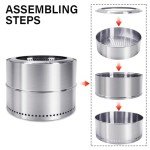 HGD 20 inch Smokeless Firepit Outdoor, Stainless Steel Fire Pit, Smokeless Fire Pit for Outside with Carry Bag for Camping Backyard Patio Garden Picnic