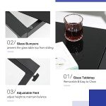 Patiorama 4 Piece Patio Furniture Set, Outdoor Wicker Bistro Set, All-Weather Black PE Rattan Conversation Set w/Coffee Table, Loveseat, Wood-Like Armrest, Cushions for Garden Balcony Deck, Dark Grey