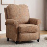 Retro Brown Push Back Wingback Recliner Chair