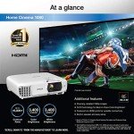 Epson Home Cinema 1080 3-chip 3LCD 1080p Projector, 3400 lumens Color and White Brightness, Streaming/Gaming/Home Theater, Built-in Speaker, 16,000:1 Contrast (Renewed)