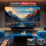 [Electric Focus] 4K Mini Projector with WiFi and Bluetooth, JOWLURK 15000L Portable Projector, Outdoor Movie Projector for Home, Compatible with Android/iOS/Windows/TV Stick/HDMI/USB